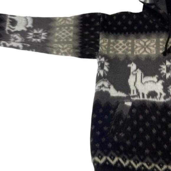 Tejidos Aly Marka 100% Wool full zip jacket made in Ecuador unisex youth size 8 - Picture 7 of 11